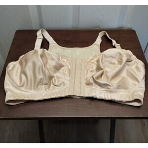 Underscore 38DDD Front-Closure Lace Detail Nude Beige Wireless Full Coverage Bra